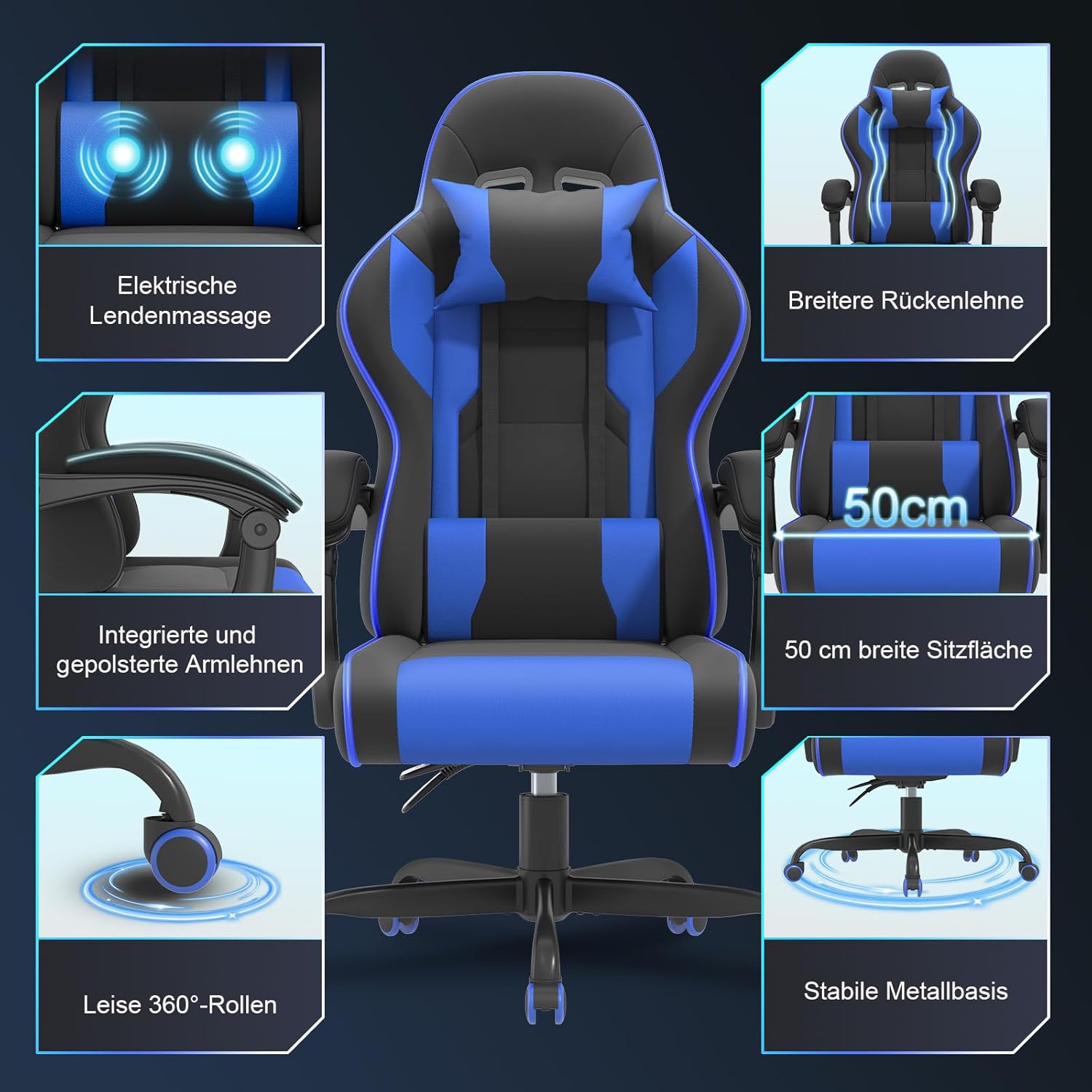JETSTREAM Poltrona Gaming Ergonomica Con Poggiapiedi - Sedia gaming - Immagine 6