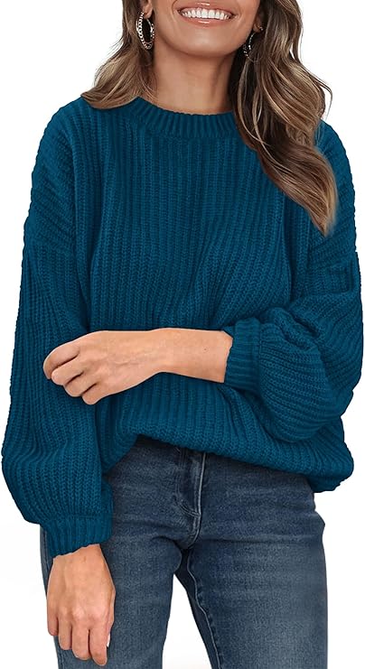 PRETTYGARDEN Fall Sweaters for Women 2025 Fashion Long Sleeve Casual Ribbed Knit Winter Clothes Pullover Jumper Tops