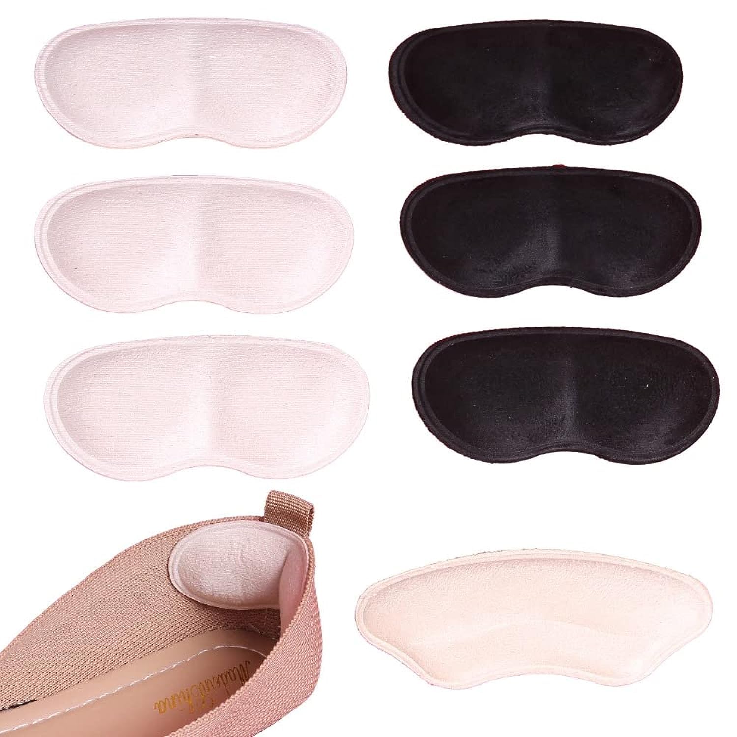 (7 Pairs) Heel grips Liners - Heel Cushion Pads for Loose Shoes, Self Adhesive Shoe Insoles Snugs - Heel Protector inserts for Women and Men, Improved inner Sole Preventing Heel Slipping and Blisters