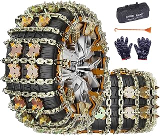 Tire Chains for Car/SUV/Pickup Trucks, Adjustable Universal Emergency Thickening Chains, Snow Chains for Tire Width(175-265mm), 8Pcs