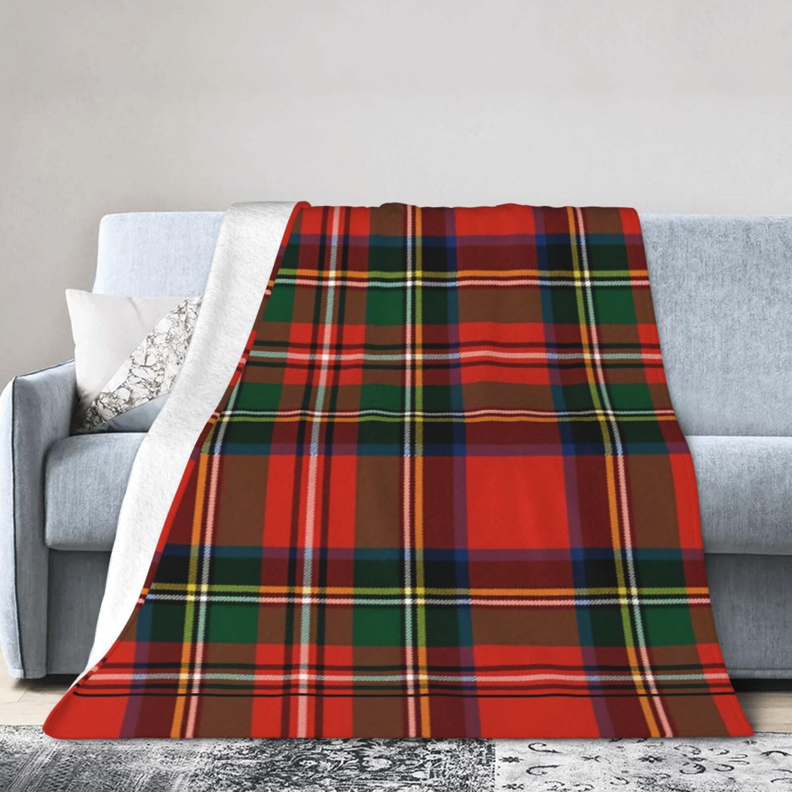 ERTDFXCV Clan Denniston Tartan Blanket 50"x40"