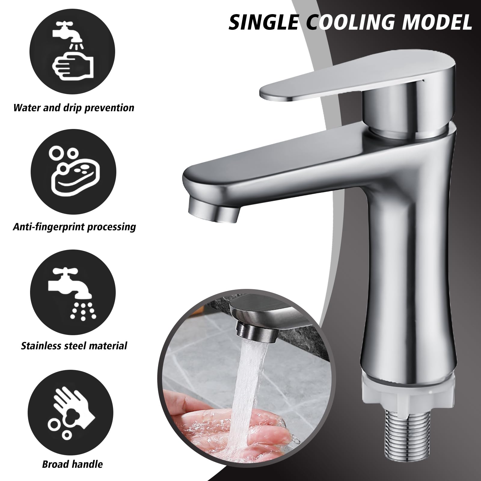 Wasserfall-Wasserhahn Für Bad & Küche – Edelstahl, 118 Mm Auslaufhöhe, Bleifrei & Tropfsicher