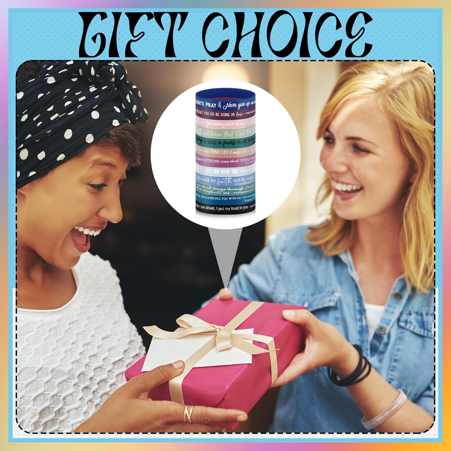 120 Pcs Bible Verse Silicone Bracelets Bulk Christian Scripture Rubber Wristbands Religious Quote Inspirational Motivational Rubber Wristbands for Women Men Church Gifts - Image 5