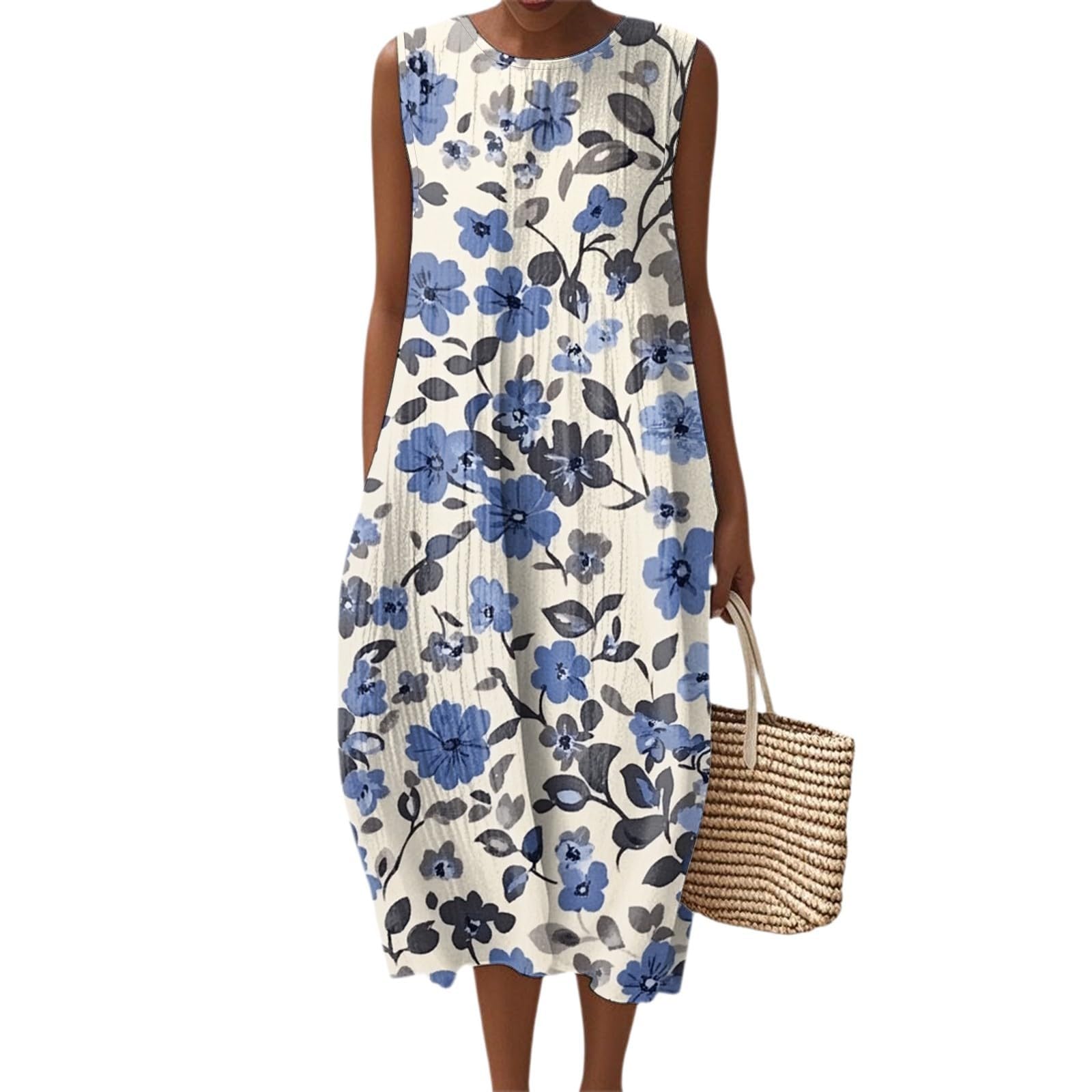 Vestito estivo da donna a tubino estivo, abito midi