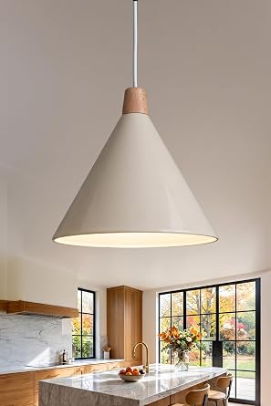 Marrien Cone Ah ap Sark t Avize, Bohem Tavan Lambas  ve Salon Oturma Odas  Ayd nlatmas  - Krem - 25 cm   Modern Dekoratif Avize, Tavan Ayd nlatmas  [Enerji S n f  A]