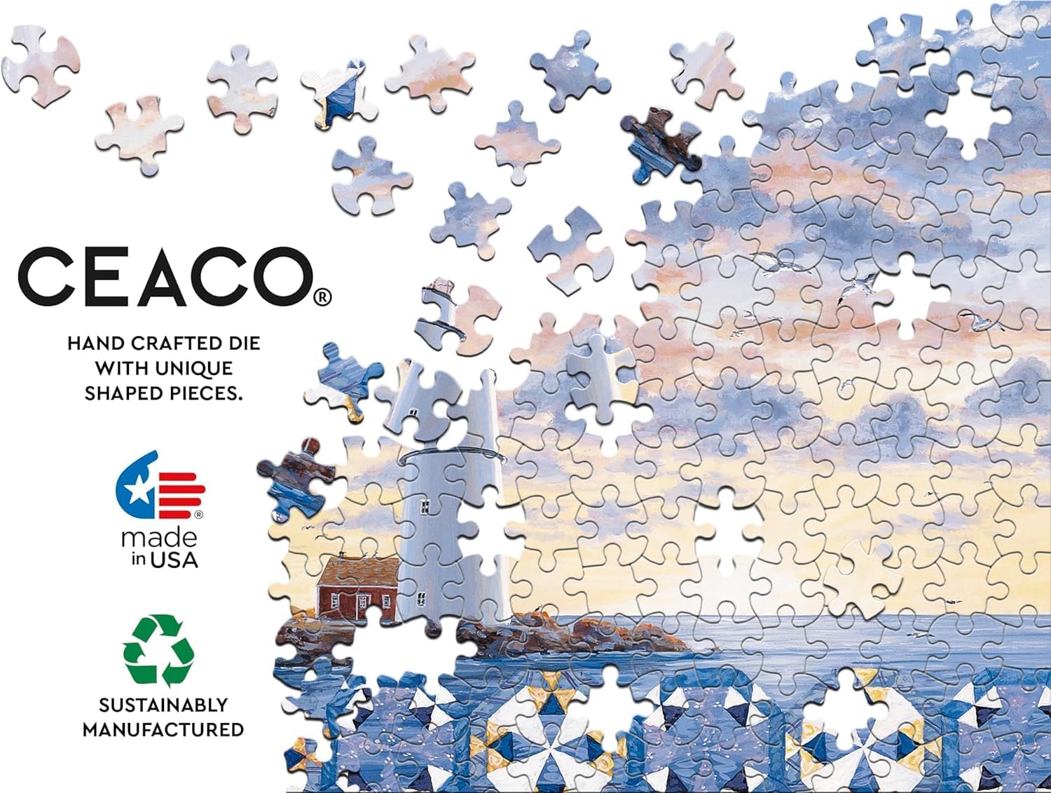 Ceaco - Lighthouse Quilt - 1000 Larger Sized Piece Jigsaw Puzzle
