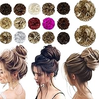 Vista 9 de Qunlinta Extensiones de cabello desordenado para mujer, extensiones de cabello para mujer, color negro y marrón