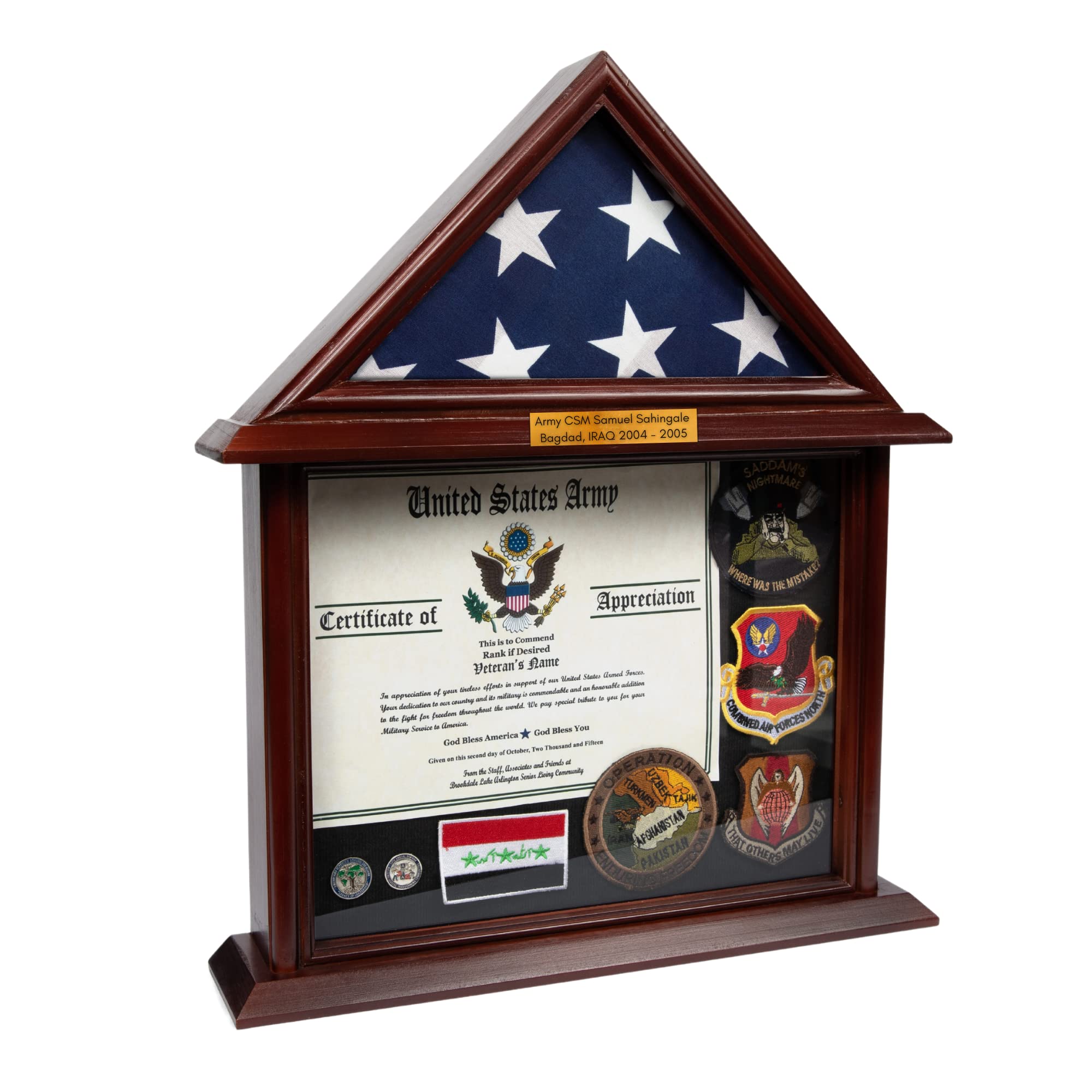 Amazon com 3x5 Flag Display Case with Certificate Holder Customize