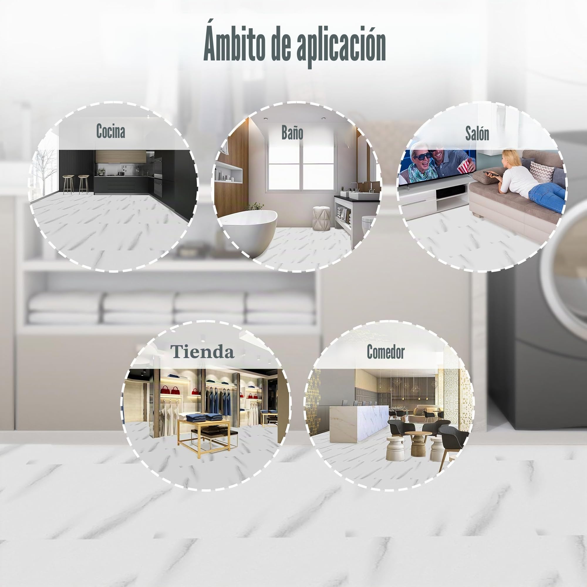FIVMEN - Lote de 54 revestimientos de suelo de PVC (30 x 30 cm, azulejos adhesivos, impermeables, antideslizantes, para salón, cocina, baño (S11, 5 ㎡)