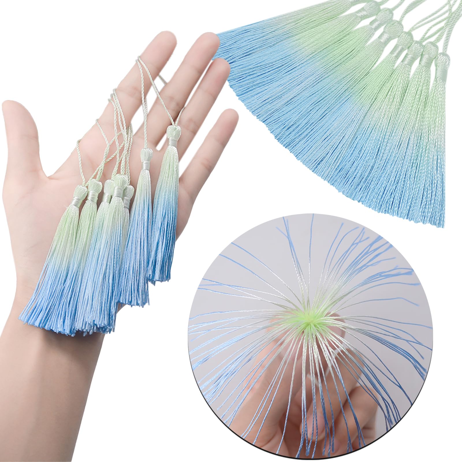 50PCS Mini Silk Tassel for Craft DIY Bookmark Cute Jewellery Making Beaded, Girl Earring, Keyring, Graduation, Small Key - Image 3