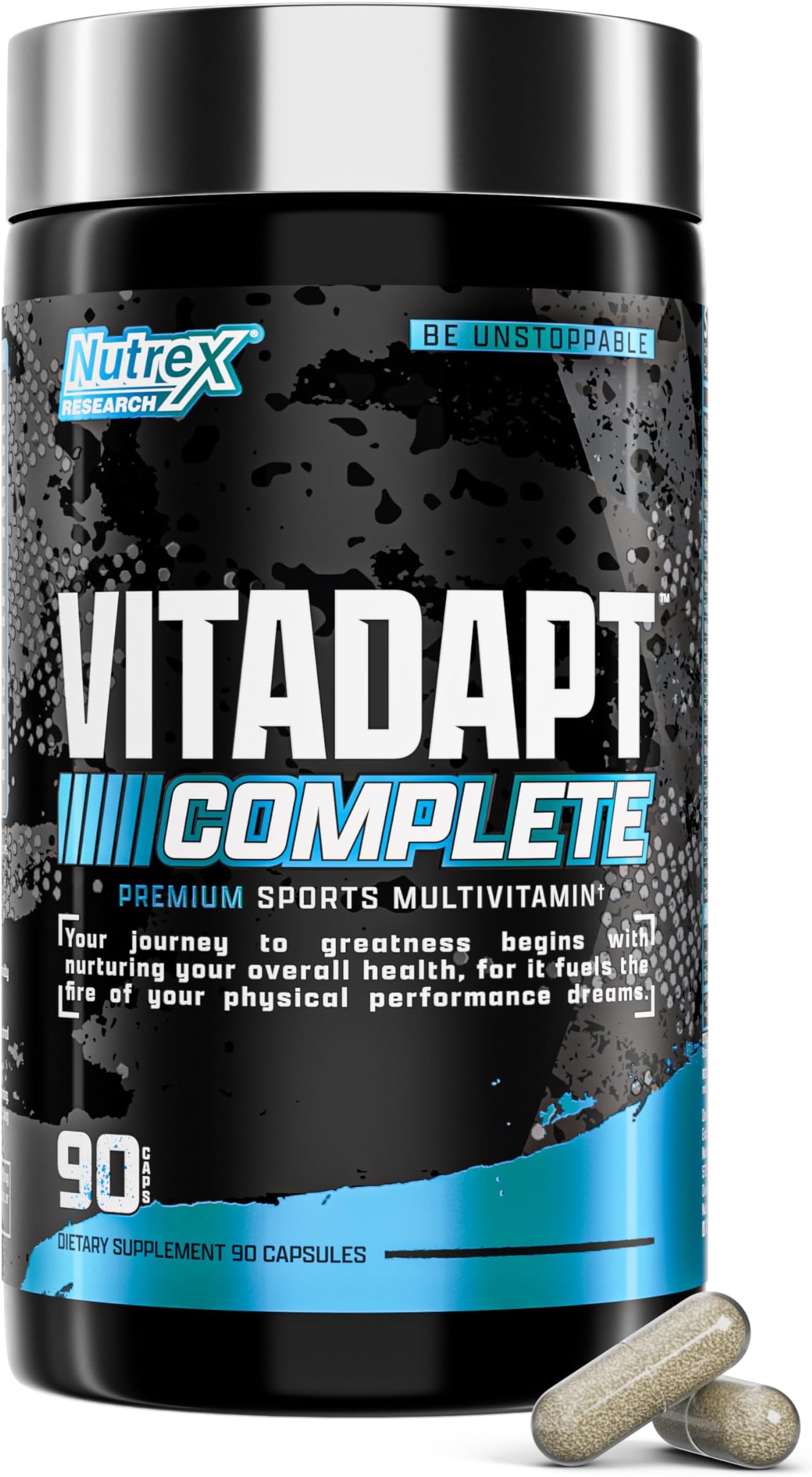Vitadapt Complete Sports Multivitamin for Men - 24 Vitamins, KSM-66 Ashwagandha and Minerals for Athletes - Mens Multivitamin (90 Capsules)