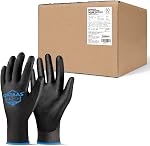 OKIAAS Safety Work Gloves for Men(12 Pairs), Odorless PU Coated, Thin and Breathable | Warehouse, Construction, Repairing