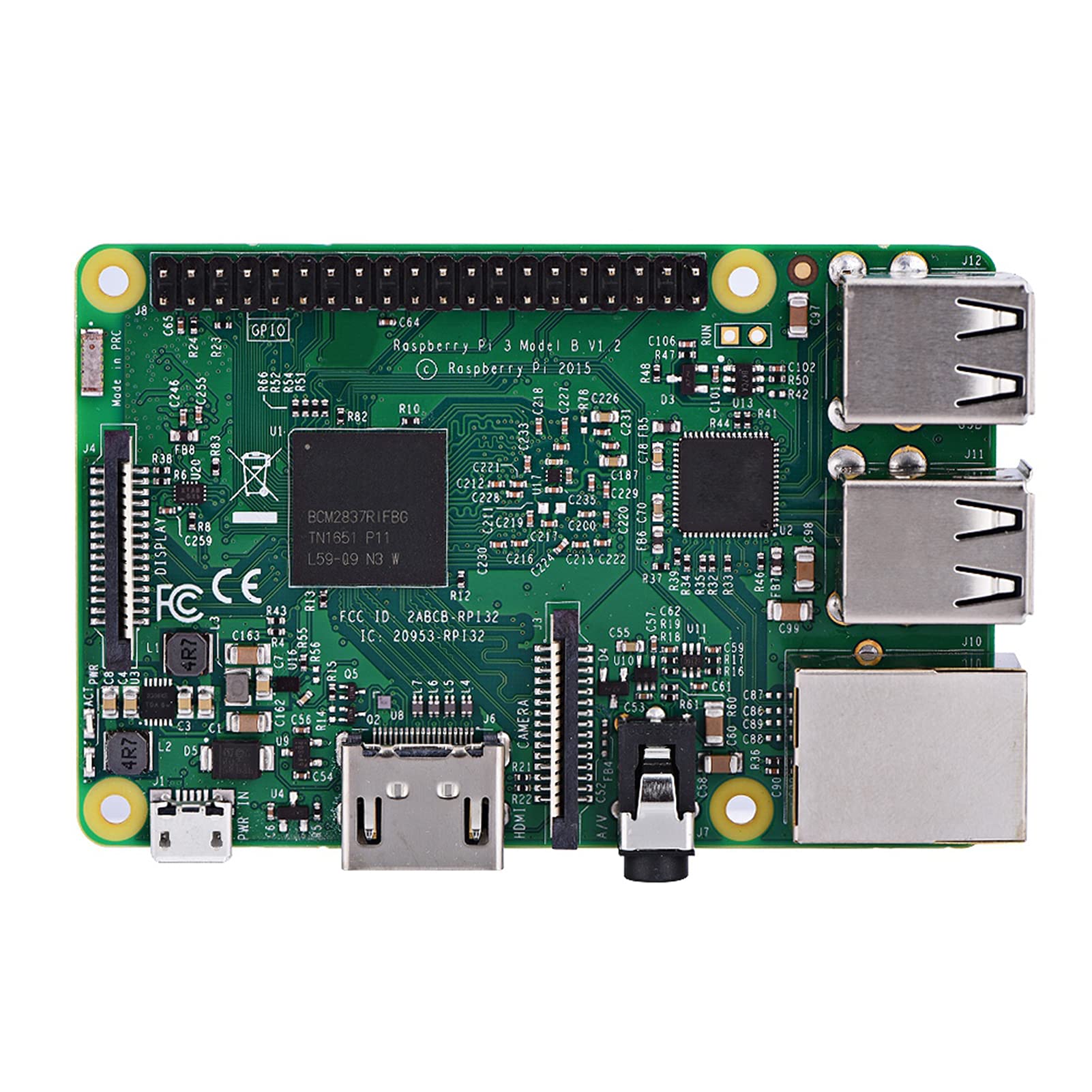ASHATA Scheda per Raspberry Pi, Scheda per Raspberry Pi 3 Modello B Mainboard, 1.2GHz 64bit CPU Quad Core WiFi Bluetooth 4.1, Buone Prestazioni