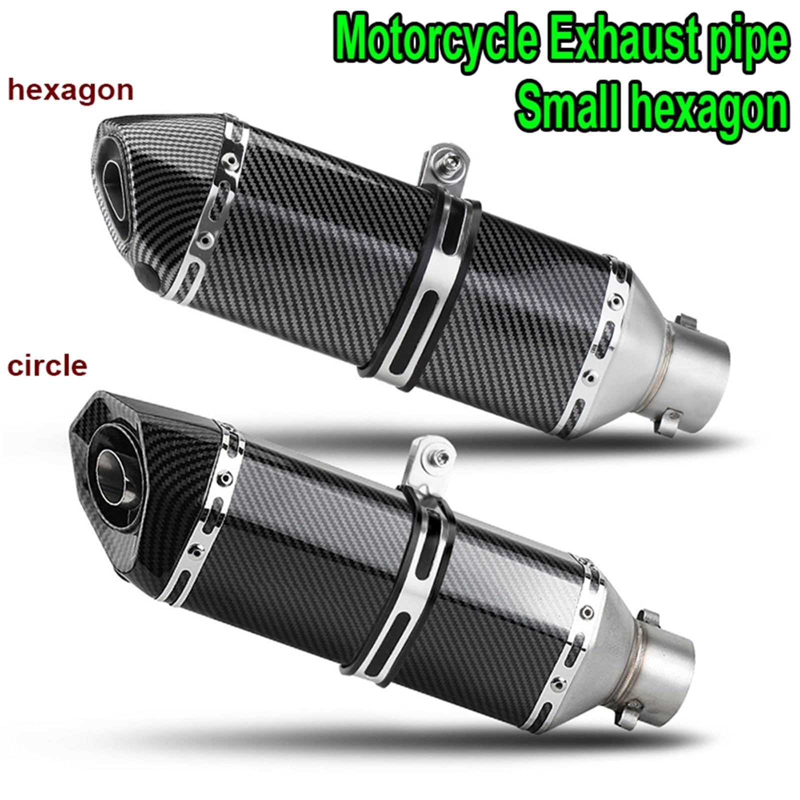 Uitlaat Trim Pasuje do ninja400 R3 Z900 S1000RR MT-07 pcx160 duke390 R1 uniwersalny 51mm długość rury wydechowej motocykla 300/370/470mm(Slanted 470mm)