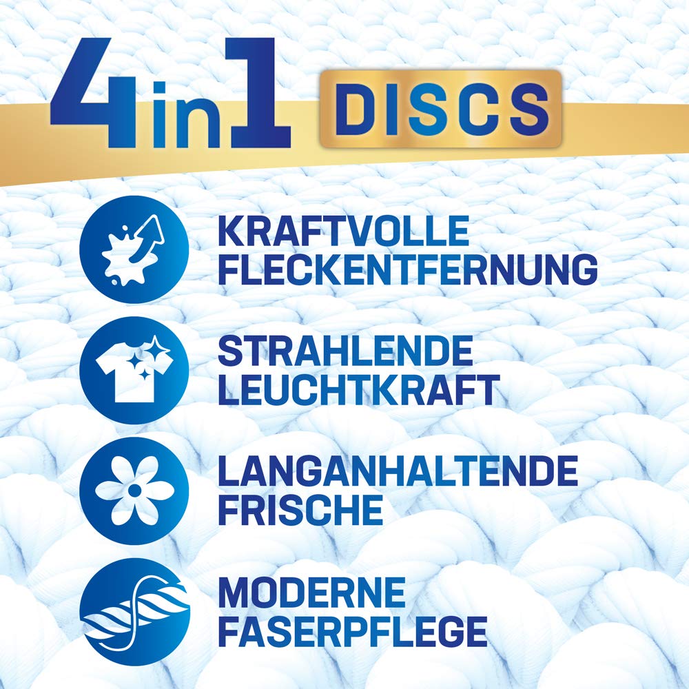 Persil Tiefenrein 4in1 DISCS (8 x 16 Waschladungen), Universal Waschmittel mit Tiefenrein Technologie, Vollwaschmittel für reine Wäsche und hygienische Frische für die Maschine