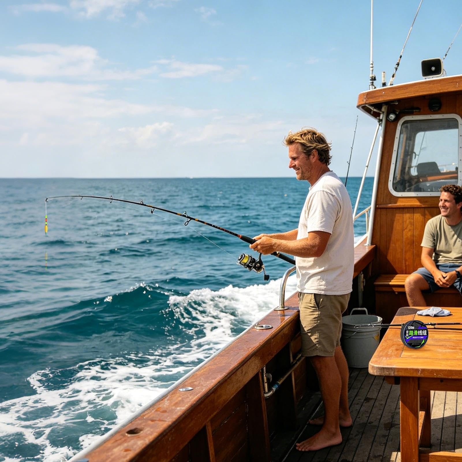 Set di lenze da pescas automatiche per la ricerca del fondo, set di lenze da pescas bobber automatiche pre-annodate da 120 m con galleggiante che cambia colore per acqua dolces e salata
