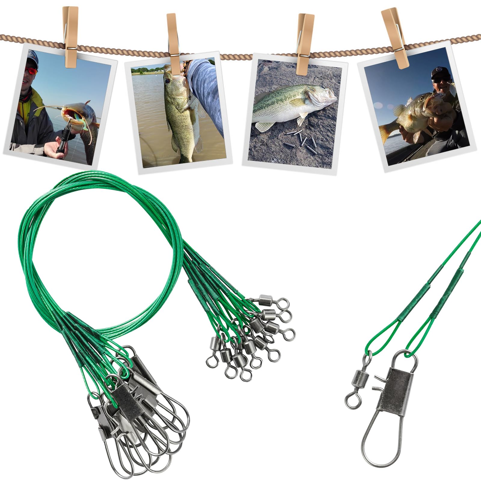 Líderes de Acero de mar líderes de Pesca líderes de Alambre de Acero Pesado líderes de Pesca de Alta Intensidad atraen Agua Dulce líderes de Pesca de Alta Intensidad