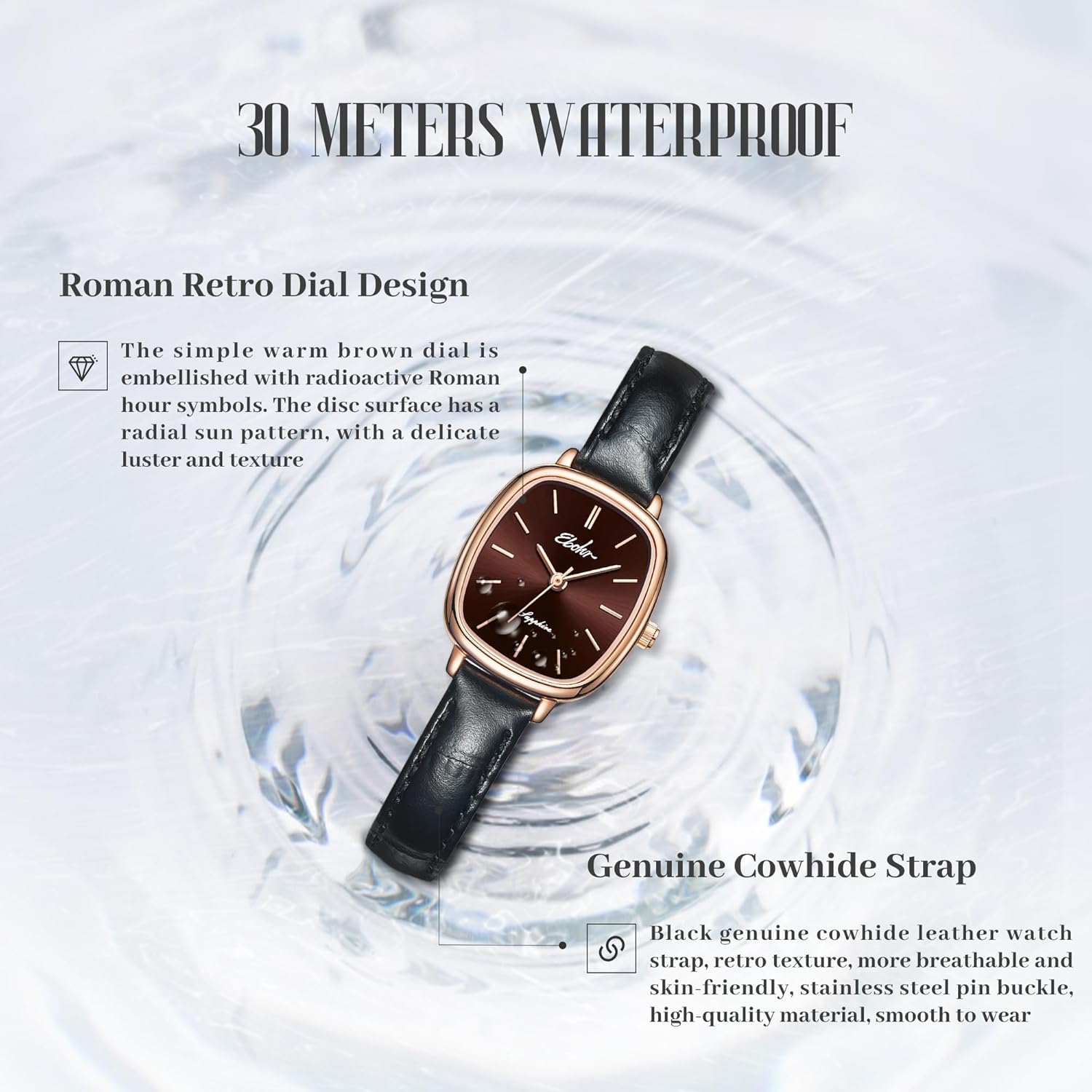 Women's Classical Quartz Watch Stylish and Sturdy Ladies Watch with Elegant Cowhide Leather Band - Perfect for Any Occasion - Image 4