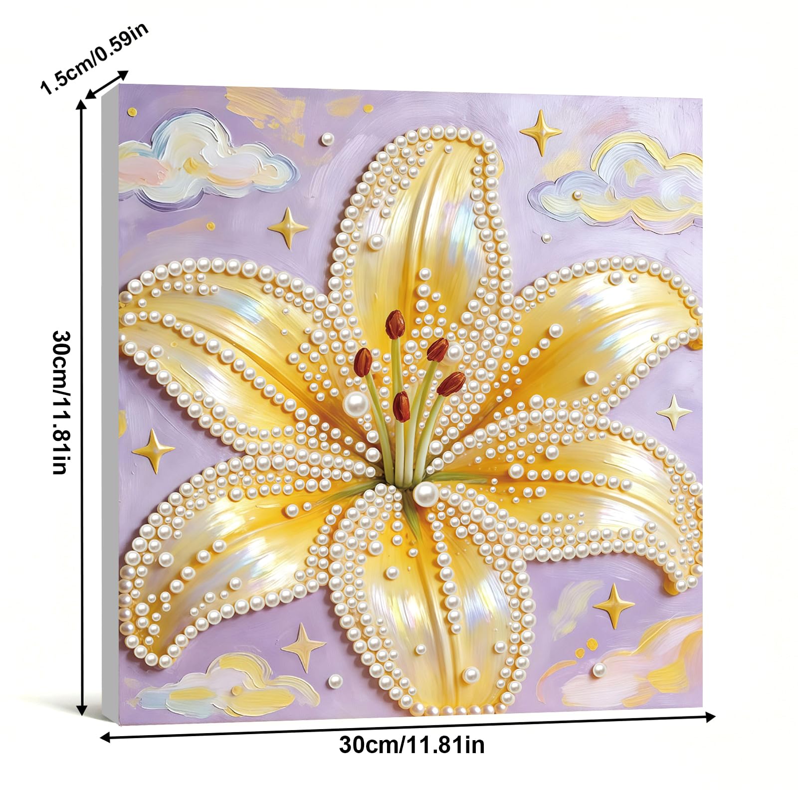 Lilia DIY zestaw do malowania perłowego z ramą 30x30cm perłowy klejnot