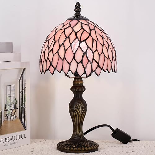 Miniatura 8 de Pequeña Lámpara Tiffany de Vidrio Emplomado, Lámpara de Mesa, Mini Luz de Acento de Escritorio para Dormitorio, Mesita de Noche, Lectura, Hogar,