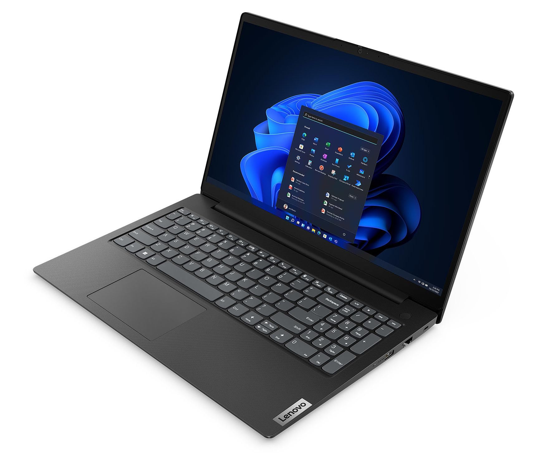 Lenovo - PC Portable 15.6'' FullHD - AMD Ryzen 5 7520U- 16Go - 512 Go SSD - Windows 11 Pro - RJ45 - Clavier AZERTY - V15 G4 Noir
