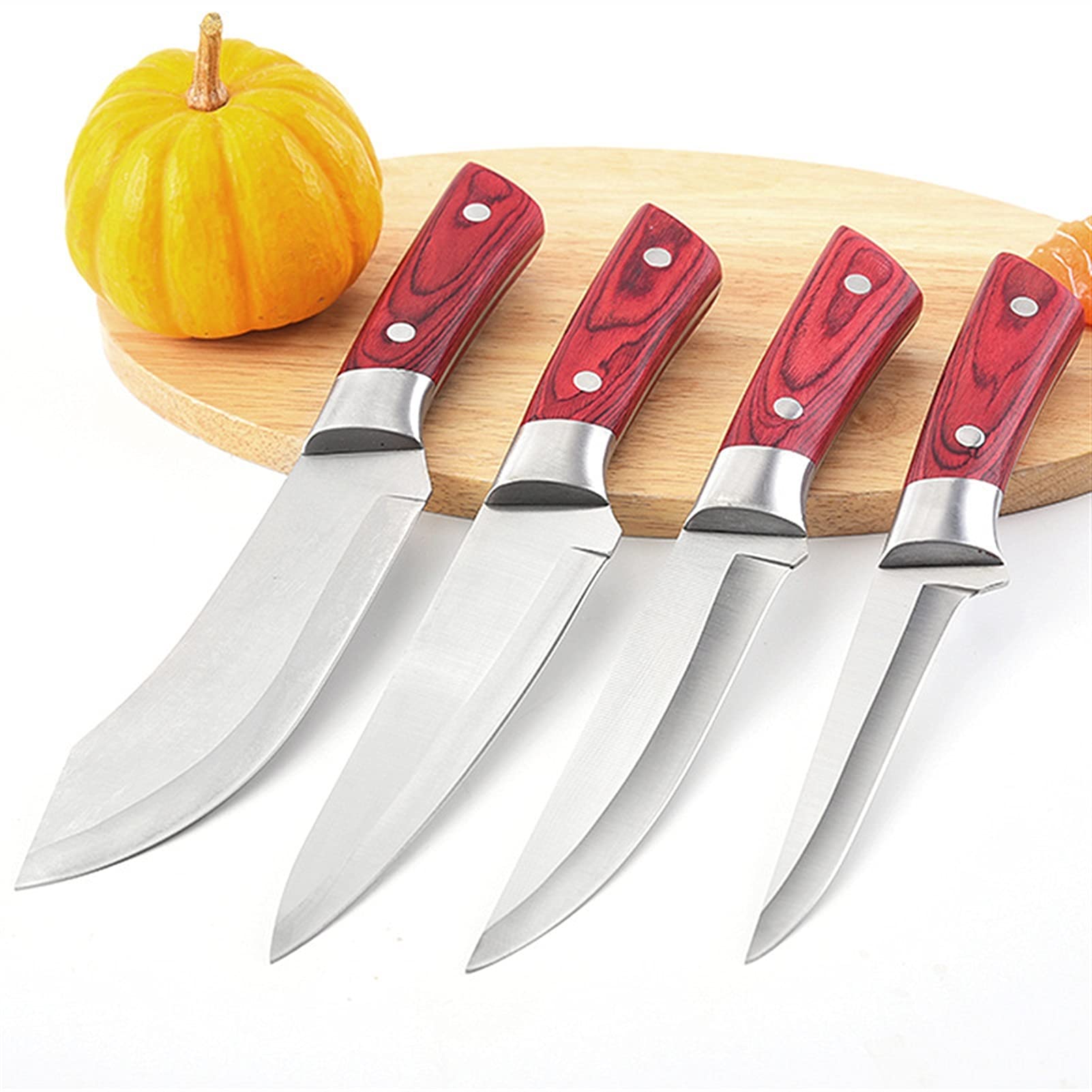Cuchillo de cocina Juego de cuchillas de carne cuchilla afilada de cuchillas de carne de vaca de carne de vaca Herramientas de cocción de la utilidad de preparación del chef (Color : 4pcs Set)