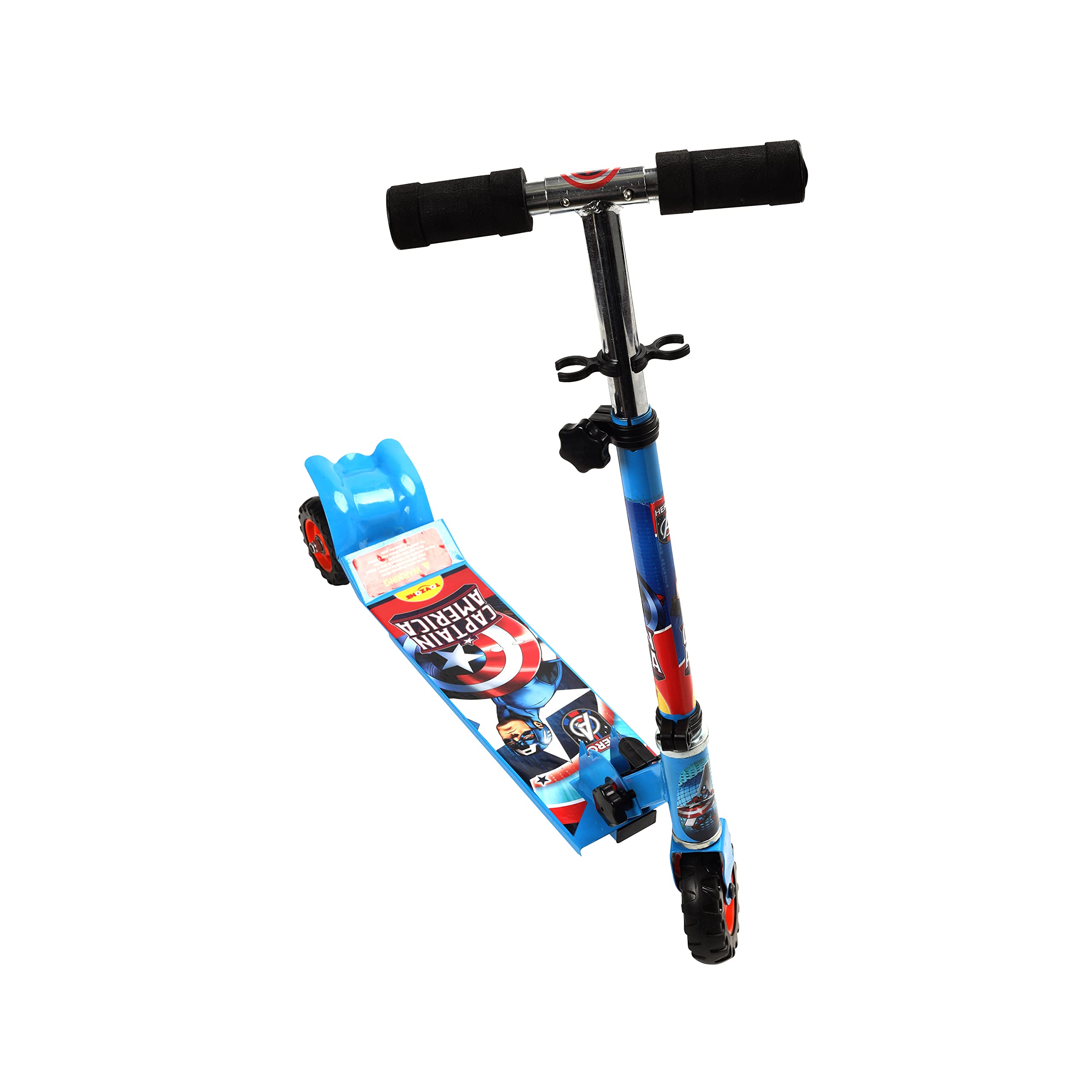 TOY ZONE Scooter Square|Kids Skate|Skating Ride on| Smart Kick Scooter|Adjustable Height and Rear Brake|Foldable Scooter|for Kids Age 6+ Years (Captain America Scooter Squre), Multicolor - Image 2 thumbnail