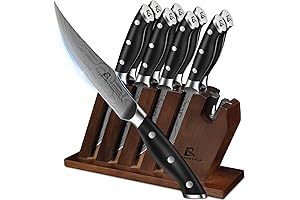 Exceptional 8-Piece Steak Knife Set with In-Block Sharpener