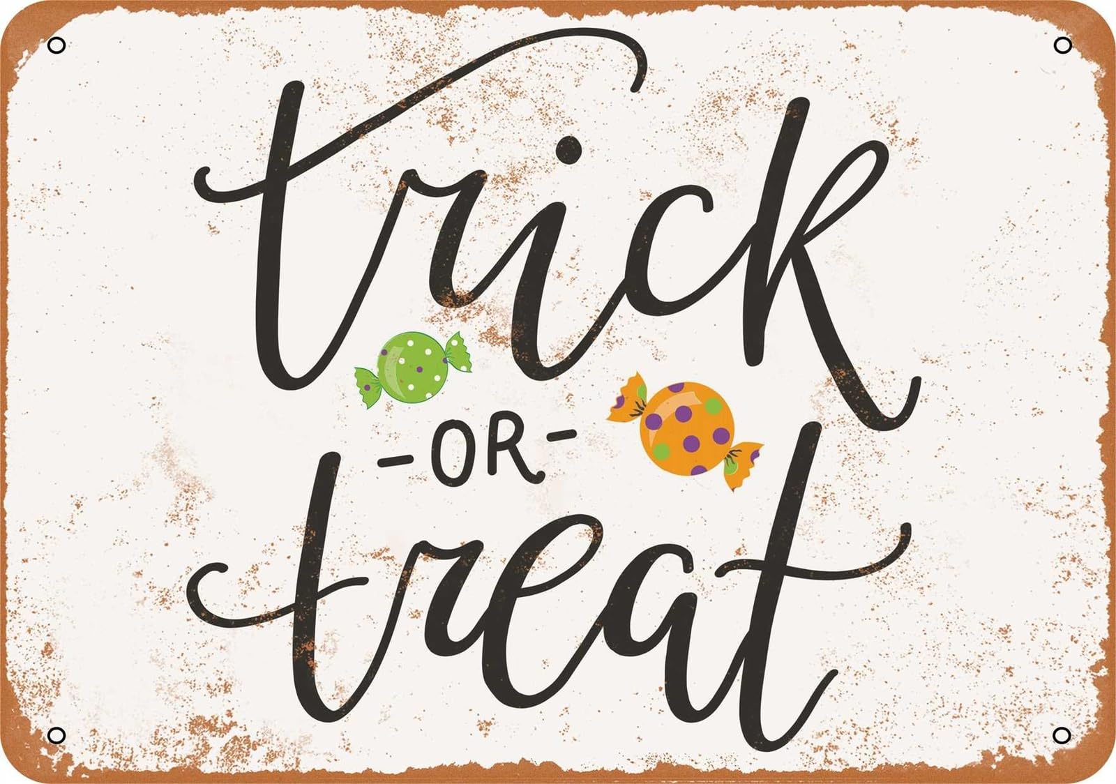Miaomansenstore Metal Sign - Trick Or Treat Candy - Vintage Look Home Decor