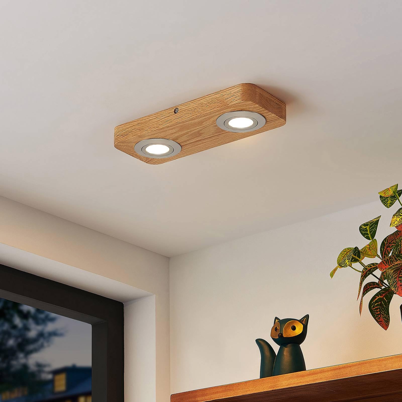 Lindby ,schwenkbar (Modern) aus Holz (2 flammig,) - Deckenleuchte Lampe Wohnzimmerleuchte