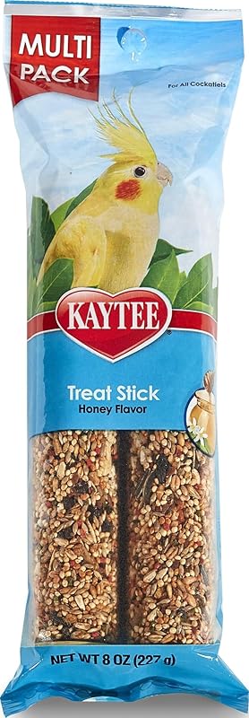 Trata el sabor a miel en palo para cacatúa, golosinas para aves, 8 oz | Más diversión en la alimentación. Palitos de golosinas con sabor a miel para cacatúas. Las golosinas para mascotas, los granos saludables, apoyan el forrajeo