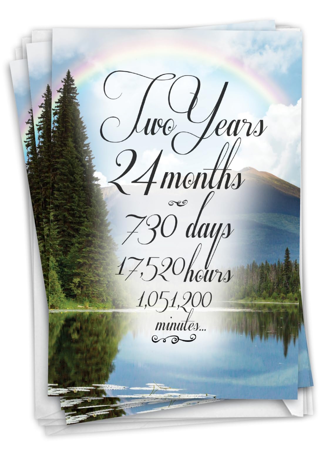 NobleWorks, Pack of 3 Anniversary Recovery Greeting Cards with Envelopes (1 Design, 3 Each) Milestone Sobriety Birthday Notecard, 2 Year Time Count C9085AAG-C3x1 — image 1