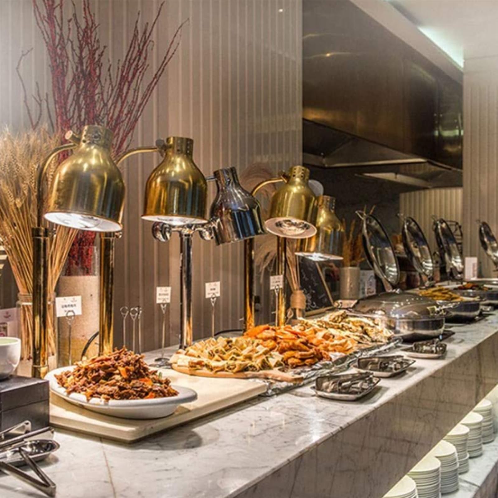 Amazon | ダブルヘッド食品ヒートランプ、食品ヒートランプフード