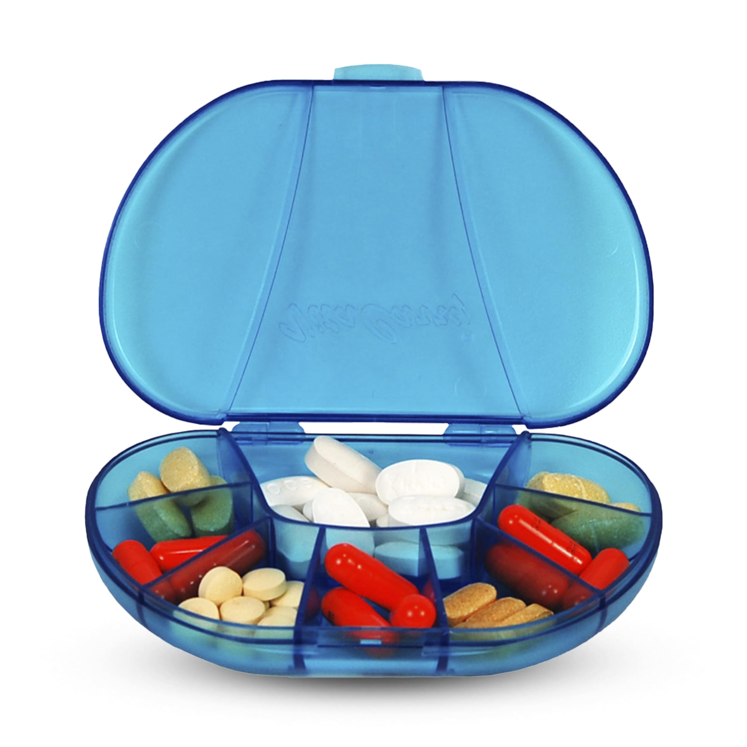 Multi-day Vitacarry 8 Compartment Pill Box Holds up to 60 Pills Actual Size: 4.5öw X 3.0öd X .93öh (Blue)