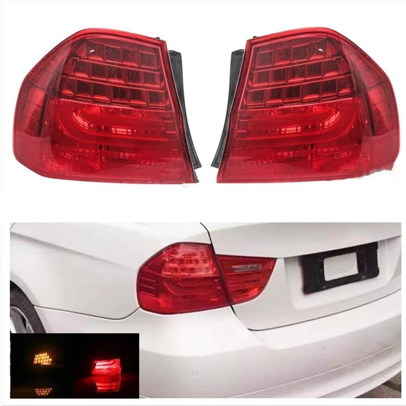 LED Piloto Trasero Luz De Freno Trasera Intermitentes Lámpara De Señal De Giro Para Serie 3 E90 318 316 320 325 330i 2009 2010 2011 Pilotos Traseros(bien)