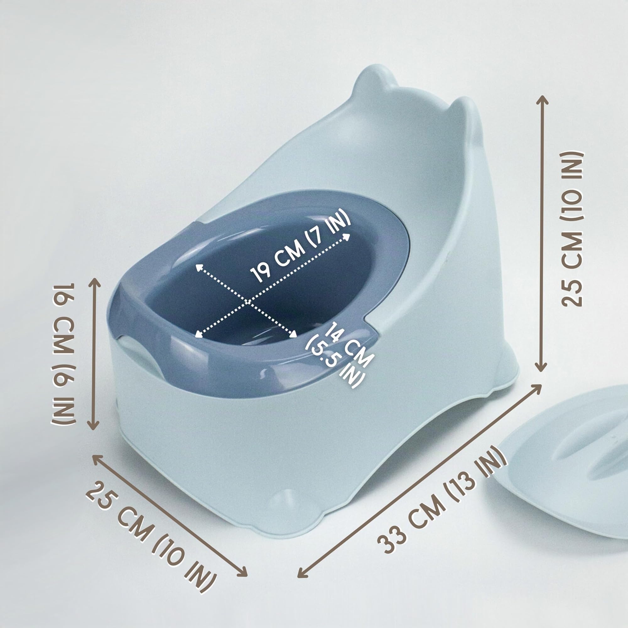 Bisoo Töpfchen für Kinder - Magisches Töpfchentraining mit Spaß - Kindertoilette mit Thermosticker, Anleitung und Sticker-Sets - Ergonomisches, Töpfchen baby, Einfache Reinigung, BPA-frei - Klo Blau