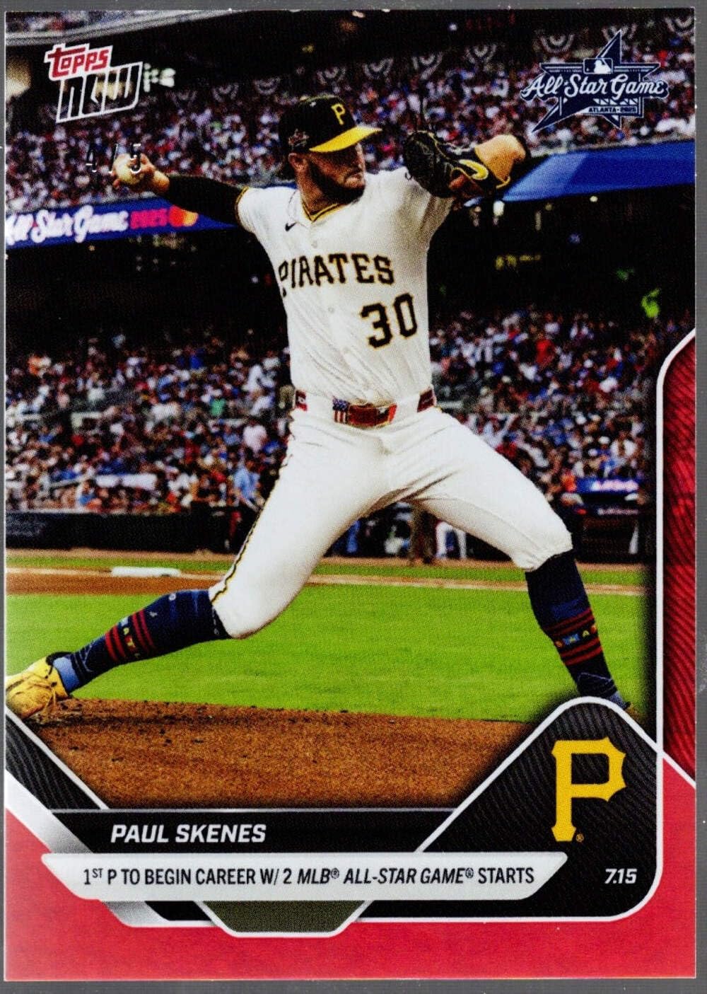 Amazon.com: 2025 Topps Now Paul Skenes #428 Red Foil /5 Pittsburgh 