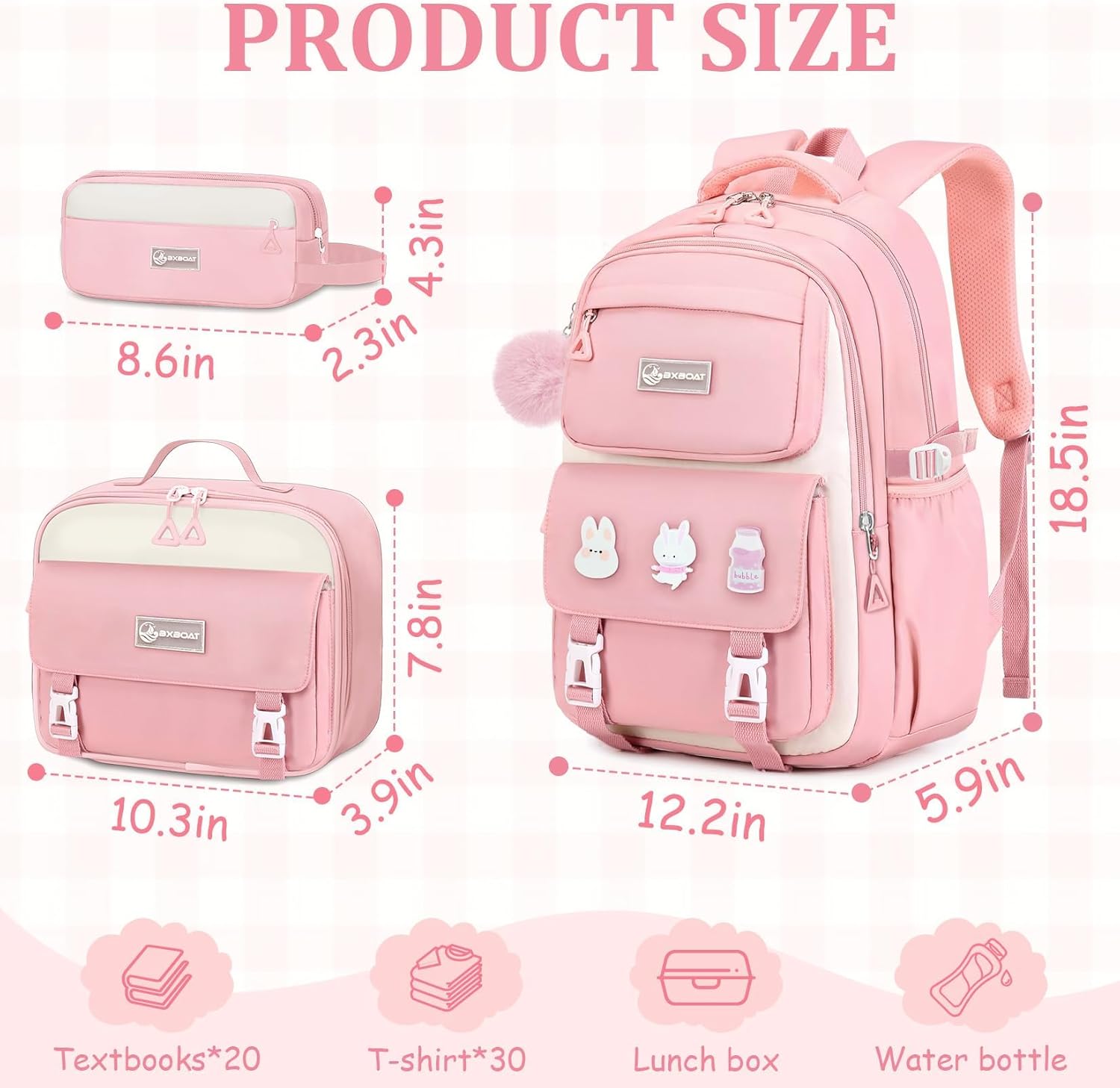 Kids Backpacks for Girls - Cute Girls Backpack for Elementary, Middle and High School Students - 18" School Bookbag - Image 2
