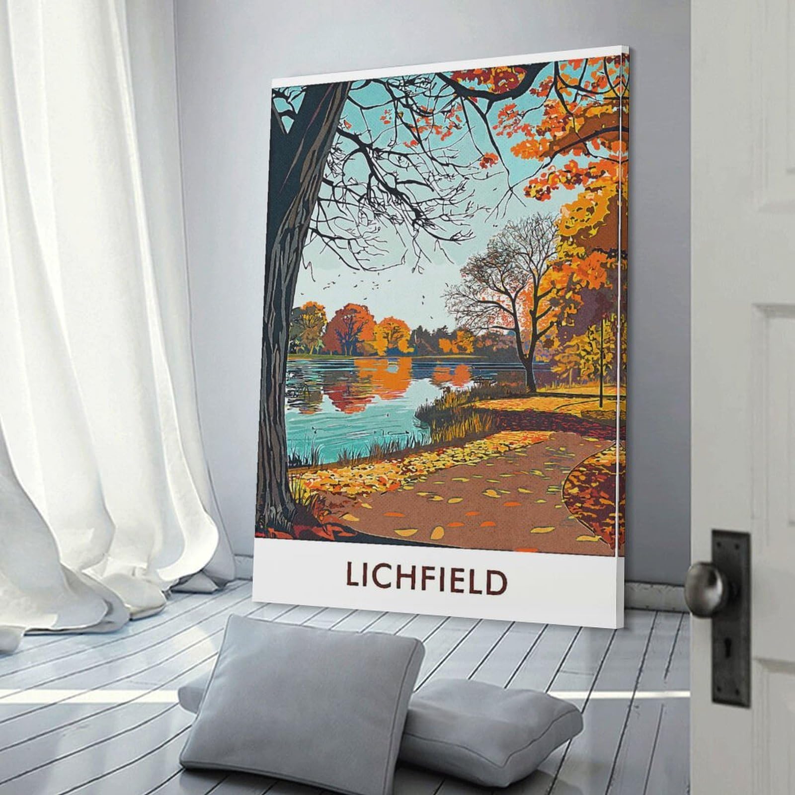 Junmoney Decorative Wall Artwork Lichfield City, 20x30inch(50x75cm), for Living Room, Bedroom Or Apartment Walls, Decorative Artwork for Empty Walls