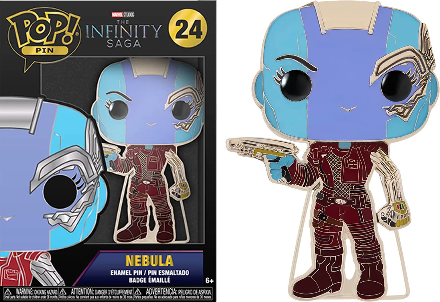 Loungefly POP! Duża emaliowana przypinka MARVEL INFINITY SAGA: NEBULA - mgławica - Avengers Infinity War emaliowane przypinki - urocza broszka kolekcjonerska - do plecaków i toreb - pomysł na prezent