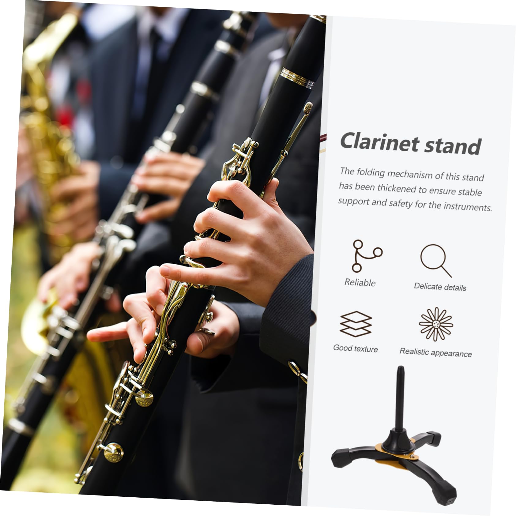 FAVOMOTO Clarinet Stand Clarinet Tripod Oboe Bracket Oboe Folding Instrument Stand