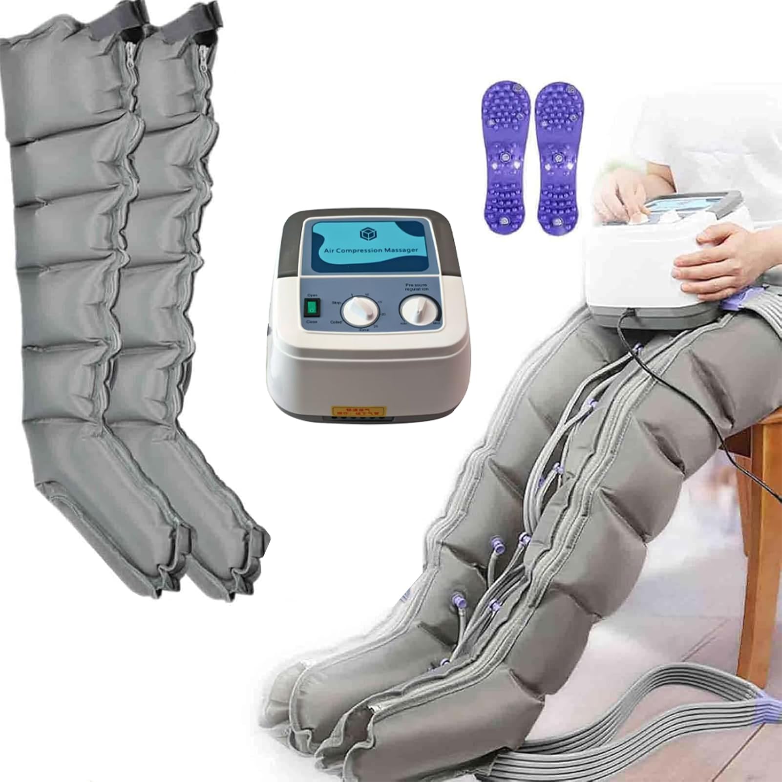 Generico Massaggiatore a Compressione d’Aria Regolabile, 2 Gambe