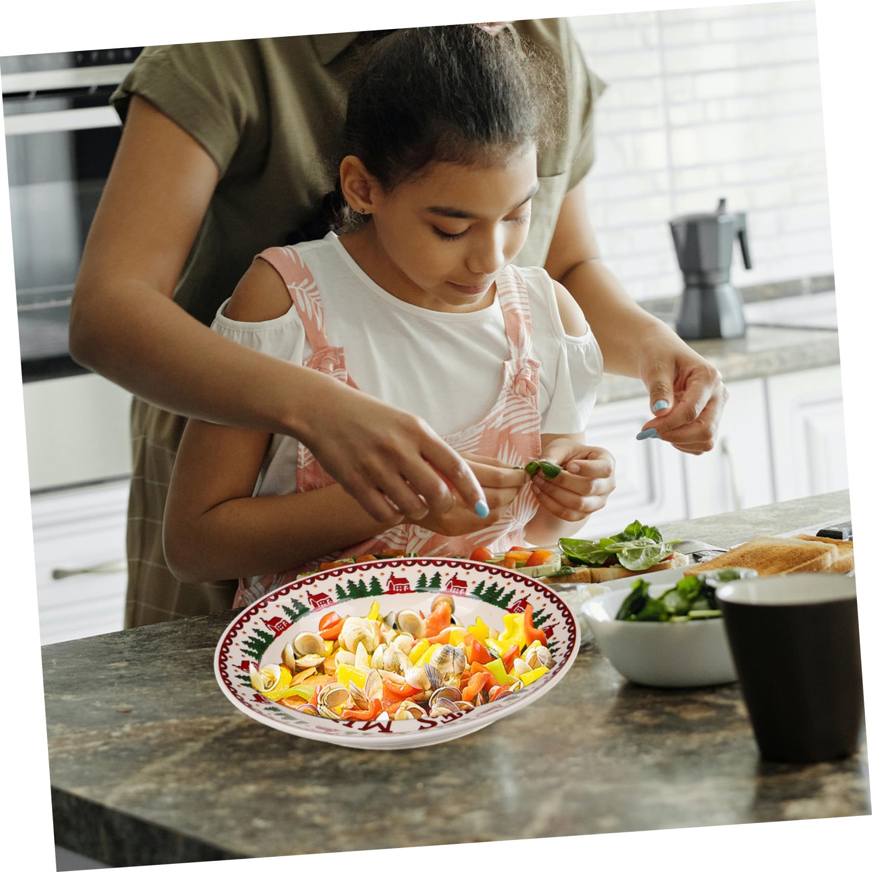 COLLBATH Plato de Multifunción para Navidad para Servir Frutas Snacks y Postres Bodas y Té Tarde