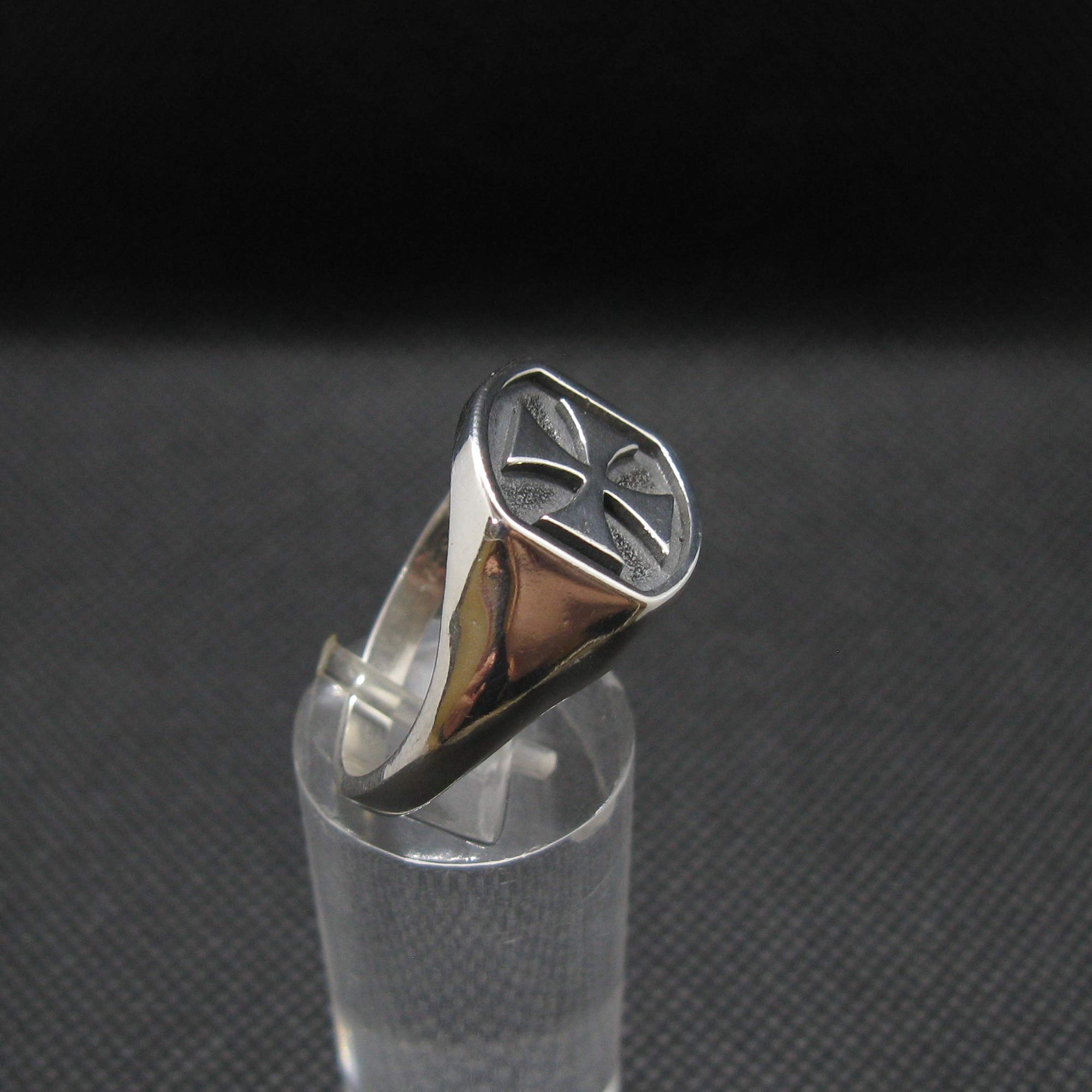 Anillo de Plata de Lay Sólido Estampado 925 Cruz de Malta R002087 Empress