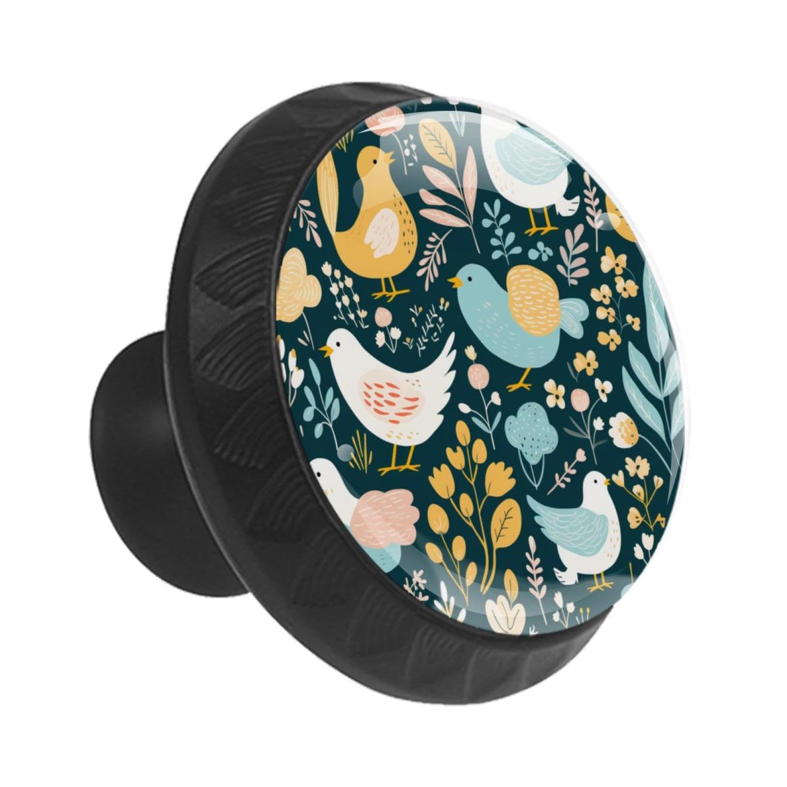 Pomelli rotondi per cassetti e cassettiere, maniglie da cucina per armadi, 12 pezzi, motivo pollo coniglietto animale, maniglie e pomelli per comò
