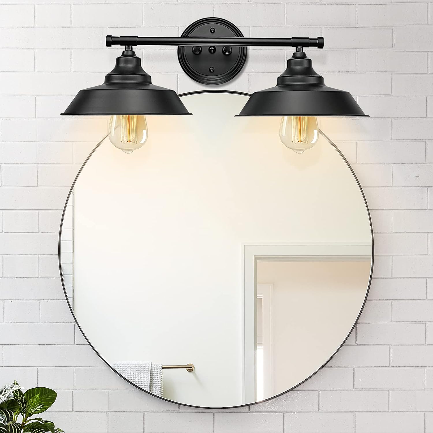 2Lights Vanity Wall Sconce Lighting, Rustic Style Bathroom