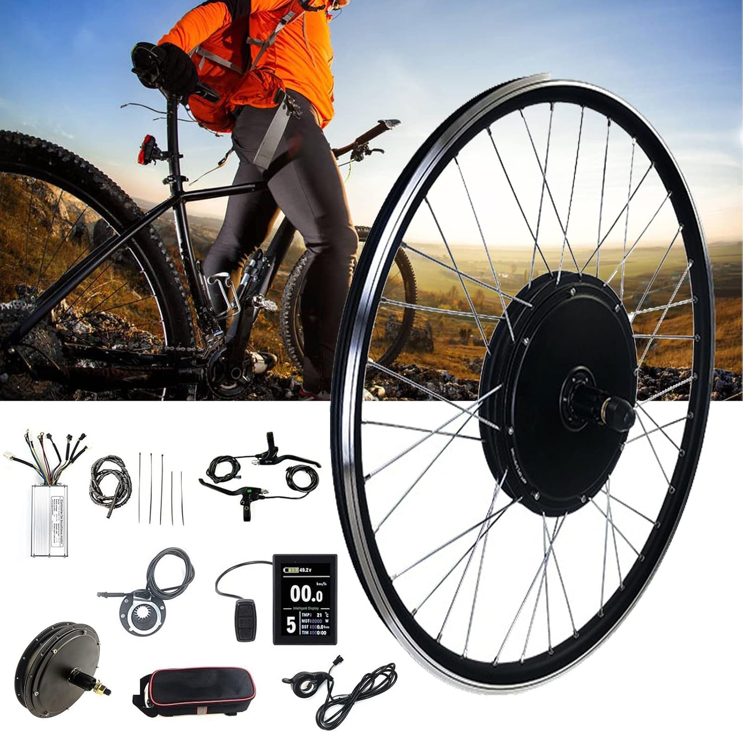 TOOJUN E Bike Converter Kit 48V 1500W Electric Kafei Rear Drive Hub