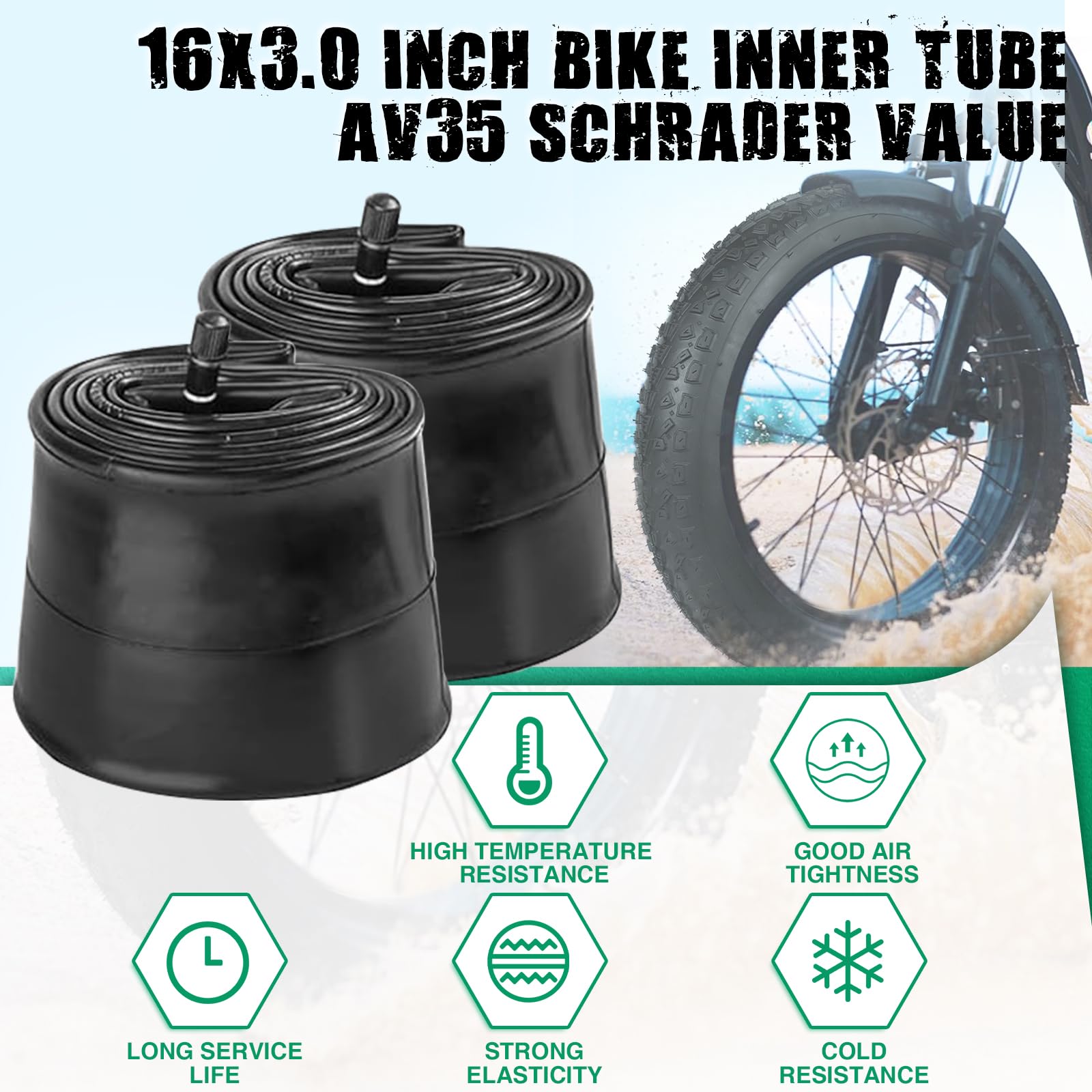 MEGHNA 16/20/26X3.0 Zoll E-Bike Reifen Fahrradmäntel kompatibel 76-305/76-406/76-559 MTB/Fat Tires/Snow&Electric Bike