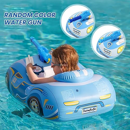 Miniatura 5 de Flotador de piscina para niños pequeños con pistola de agua al azar, flotadores inflables de piscina para niños pequeños, flotador de piscina de PVC