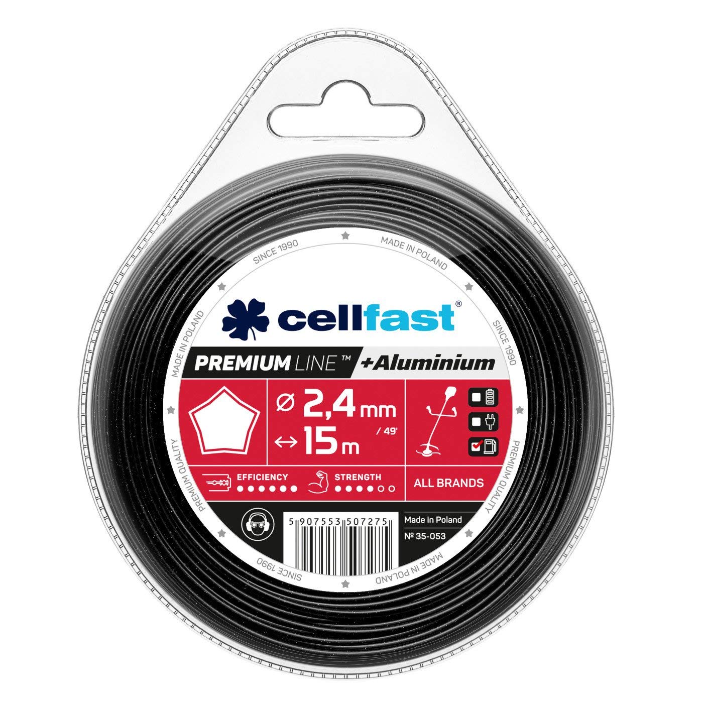 Cellfast Hilo Para Desbrozadoras Hilo Desbrozadora Premium Estrella 2,4 mm 15 m